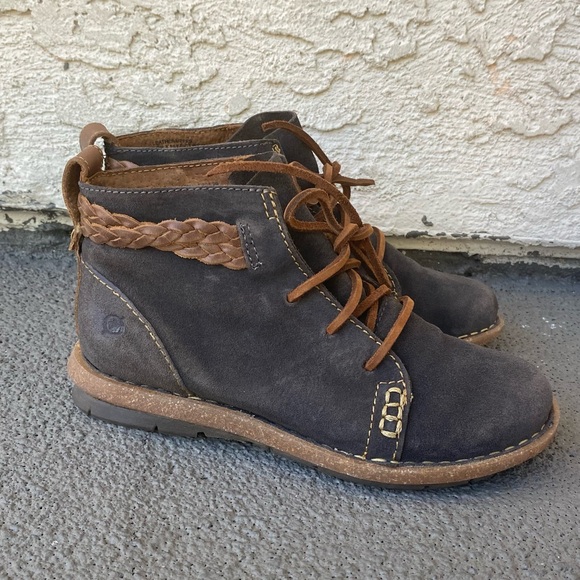 Born Temple Rust Suede Leather Ankle Boots Women’s 6 Boho F32529 - Picture 2 of 14